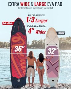 12' Inflatable Stand Up Paddle Board with Kayak Conversion Kit
