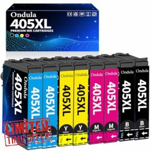 8-Pack 405XL Ink Cartridges High Yield Compatible for Epson 405 XL Multipack for WorkForce Pro WF-4820 WF-3820 WF7830 WF-7830 WF-7840 WF-7310 WF-4830 WF4820 WF3820 WF7310 WF7840 WF4830 WF4825 Printe