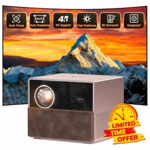 【AI Auto Focus & Keystone】XuanPad 2024 Upgraded 5G WiFi Bluetooth Projector