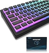LQXQ WK61 60% Mechanical Keyboard, Purple RGB LED Gaming Keyboard Hot-Swappable with PBT Pudding ...