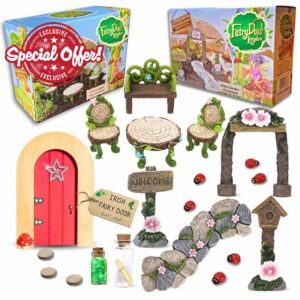 Fairy Garden Accessories Fairy Door Kit with Fairy Garden Ornaments Outdoor to Create an Enchanting Fairy Garden 22 Piece Fairy Garden Kits for Children Fairy Toys Suitable for Indoor and Outdoo