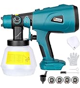 YEX-BUR Cordless Paint Sprayer for Ryobi 18V ONE + Li-ion NiCd NiMh Battery, HVLP Electric Handhe...
