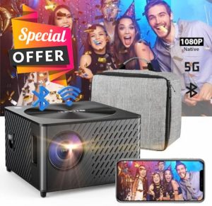 [Electric Keystone ±50° 8D/4P] OTOUCH Projector 4K 26000LM 5G WiFi Bluetooth Projector Native 1080P w/PPT/Phone Mirror/Dual HiFi Speakers/50% Zoom/500'' for PC TV Stick iOS/Android Switch 2024 New