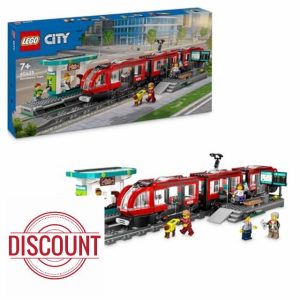 LEGO City Downtown Tram and Station Vehicle Building Toy Set for 7 Plus Year Old Kids