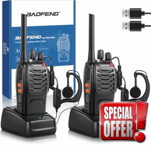 Long Range Professional Walkie Talkies For Adults with Rechargeable Batteries