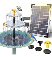 SUJFEE 2.5 W Solar Water Fountain with Clip for DIY Garden, Solar Bird Bath Fountain Pump with 6 ...