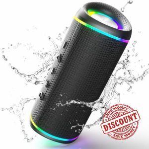 RIENOK Bluetooth Speaker Wireless Portable Waterproof Speaker with 10-Hour Playtime Bluetooth 5.3 TF Card Up to 128G Speakers for Home Garden Party Camping Travel