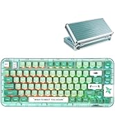 YUNZII X71 Transparent Mechanical Keyboard with Clear Keycap, BT5.0/2.4G/USB-C Wired Gaming Keybo...