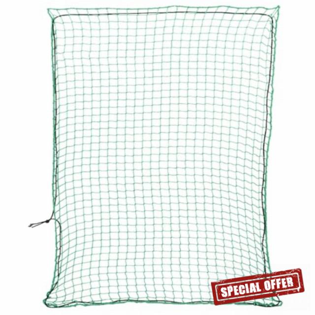 idaXL Trailer Net - Elastic Rope Cargo Cover 3.5x3 m - Green PP Mesh for Trailers