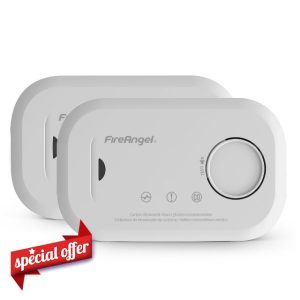 FireAngel Carbon Monoxide Alarm and Detector - FA6813 10-Year Sensor Life CO Alarm for Home w/Batteries - Travel
