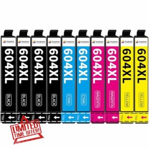 10-Pack 604XL Ink Cartridges Multipack Compatible with Epson 604XL Ink for Expression Home XP 2200 XP 2205 XP 3200 XP 3205 XP 4200 XP 4205 Workforce WF-2910DWF WF-2930DWF WF-2935DWF WF-2950DWF