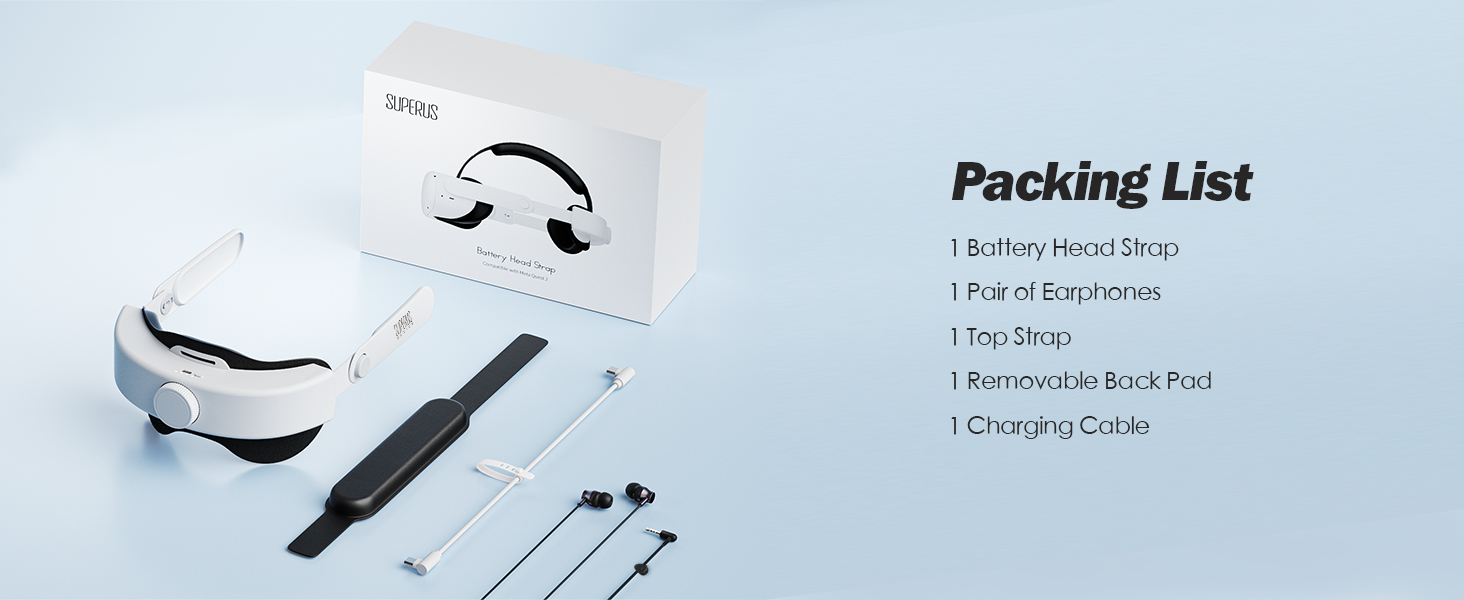 head strap with battery for Meta Quest 2