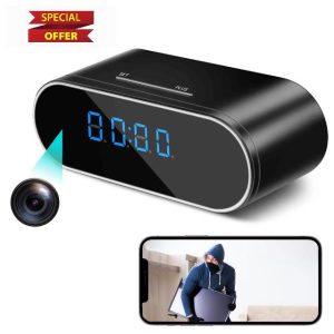 WiFi Spy Camera Clock 1080P HD Hidden Camera Wireless Small Hidden Camera for Home Security Mini Indoor Secret Surveillance Camera Nanny Cam with APP Control Night Vision and Motion Detectio