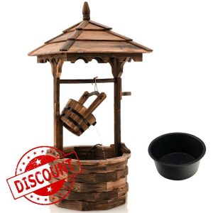 GiantexUK Wooden Garden Wishing Well