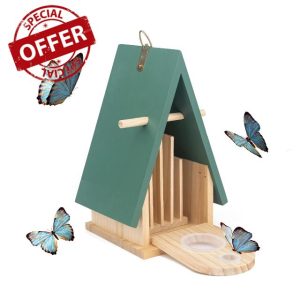 Butterfly House and Feeder for Garden | Butterfly Attractor | Butterfly Feeders for Outdoors Hanging | Attracts Butterfies - Green Garden Deco