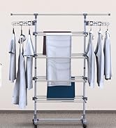 VOUNOT Retractable Stair Gate for Baby, Extend Up to 180cm Wide, Silent One-Hand Operation Safety...