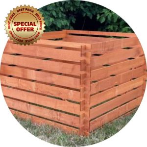 700L Wooden Composter - Efficient Garden Waste Bin with Slatted Design