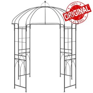 Gr8 Garden Decorative Metal Heavy Duty Rose Arch Frame 4 Sided Archway Path Support for Climbing Tall Ivy Plant Flower Trellis High Birdcage Shape Wedding Arbour gazebo Pergola Pavilio