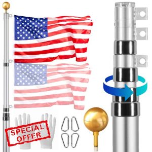VEVOR 20FT Telescopic Flagpole Kit