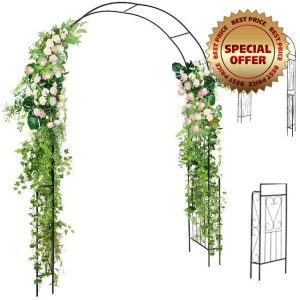 TANGZON 240cm/7.9 FT Metal Garden Arbor