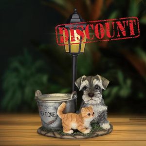 UrbanHaven Outdoor Solar Light Dog and Cat Lantern