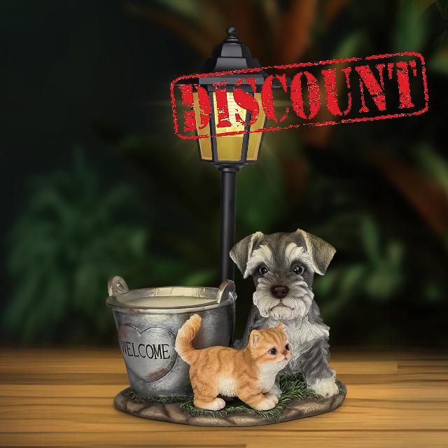 UrbanHaven Outdoor Solar Light Dog and Cat Lantern
