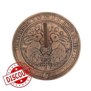 Something Different Wholesale Moon Gazing Hare Terracotta Sundial - Rustic Bronze-Like Finish for Charm
