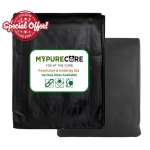 MYPURECORE Pond Liner & Underlay Set – 3m x 3m - HDPE Material