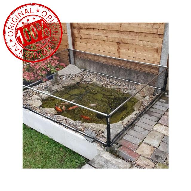 Raised Pond Cover with Protective Netting Lightweight Black Net Multiple Sizes (H:0.35m W:1.5m L:2.0m)