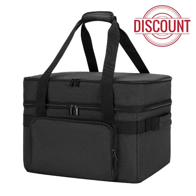 Indoor Grill Carrying Bag with Bottom Pad Compatible for NinjaSizzle GR101 Smokeless Grill