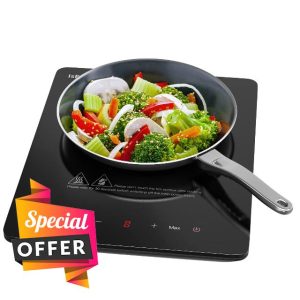IsEasy Portable Induction Hob 2100W Single Cooking Zone Induction Cooker with 9 Power Levels Setting