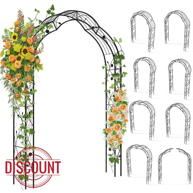 COSTWAY 250cm Metal Garden Arch