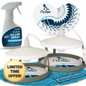 Fly-Bye Flea Spray Bottle with Flea Trap - The Ultimate Solution for Flea Treatment in The House - Plant based & Pesticide Free for Indoor & Outdoor Use - Flea Spray for The Home