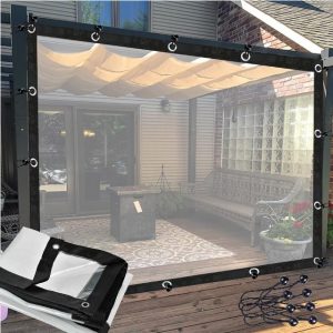 PIYHoI Clear Pergola Curtains Waterproof PVC Tarpaulin Side Panels