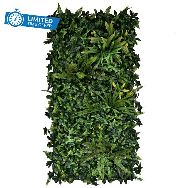 True Products Premium Artificial Plants Living Wall Panel Green Dream Hedge Indoor or Outdoor UV Stable 100x50cm Home