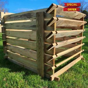 1575-449L Easy Fill Wooden Compost Bin | 6 Sizes (Brown