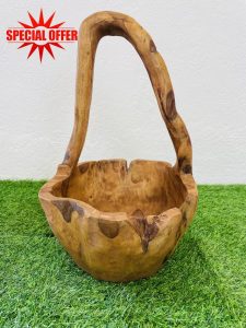 My Square Mile Wood Garden Trug | Hand Carved Teak | Solid Wooden Construction | 25cm x 25cm x 40cm