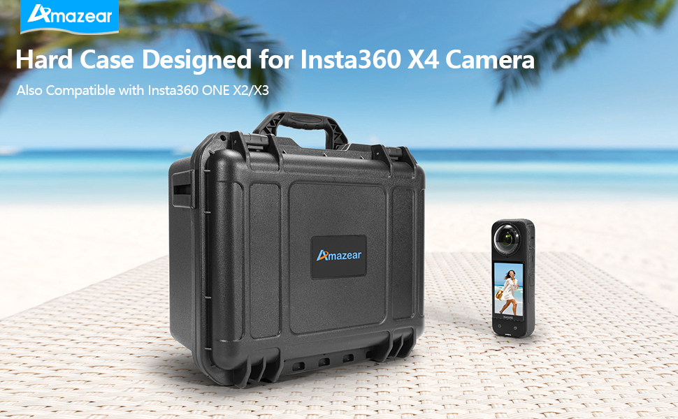 Insta 360 X4 Accessories Compact Hard Shell Carrying Case Waterproof Small Travel X3 ONE X2