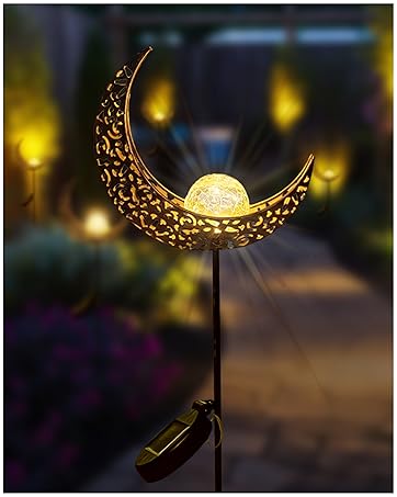 UrbanHaven Outdoor Solar Light Cat Lantern, Garden Resin Ornaments with Solar Post Light | Garden...