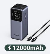 UGREEN Nexode Power Bank 20000mAh 130W Fast Charging, 3-Port USB C Portable Charger, Smart Digita...