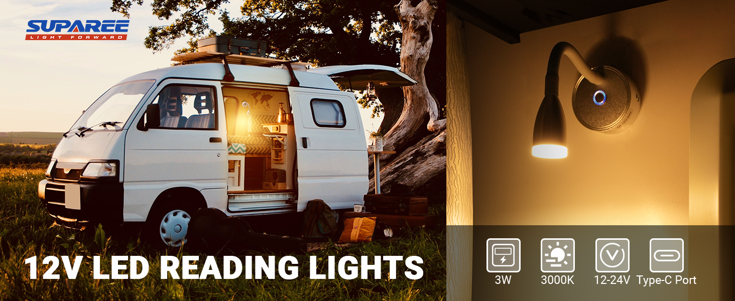12V LED Lights USB Caravans