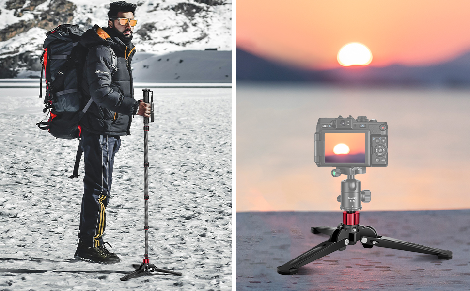 Manbily Mini Tripod Base for Monopods 3/8