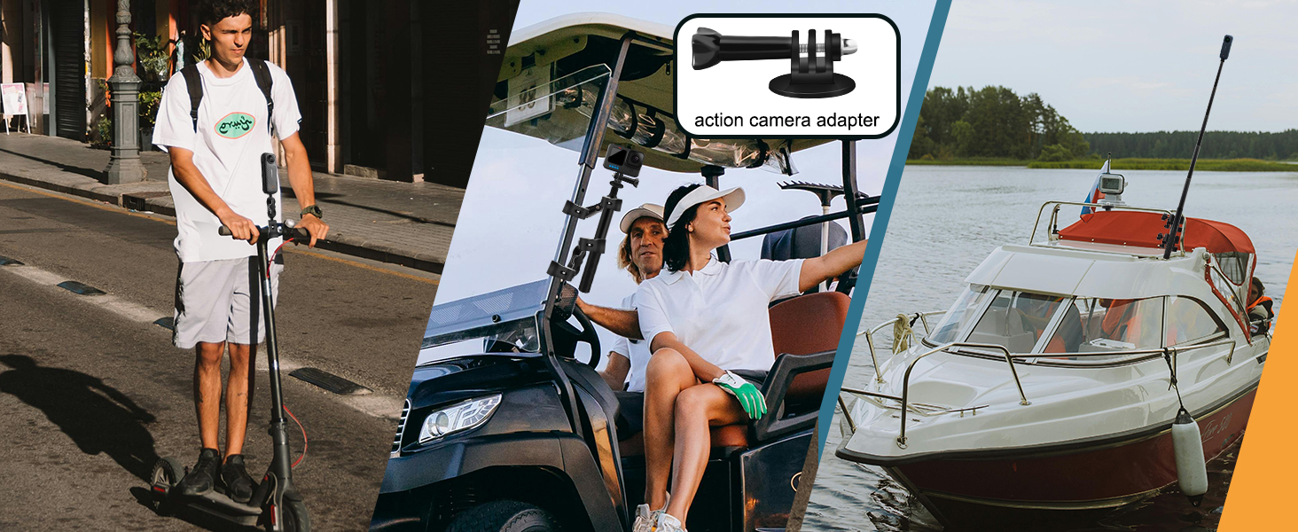 Motorcycle Bicycle Double Clamp Mount Compatible for Insta 360