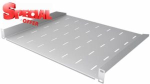 Stalflex Server Rack Shelf Eco 19 inch 1U 400mm - Server Rack Made of Steel - Universal Vented Rack Mount Cantilever Tray - compatible with Rack Network Cabinet and Rack Rails