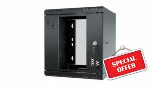 Stalflex Server Rack Data Cabinet STANDARD 10 Inch 6U 300mm - Heavy Duty Steel - Network Equipment Rack & Cabinet - Server Cabinet compatible with Rack Shelf and Rack Rails - Glass Doo