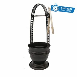 KKDUCK Hookah Charcoal Basket with Coal Tongs Carbon Clip Portable Carbon Container Bucket Metal Charcoal Holder for Shisha Accessories Big Size 17 Inches (Black)