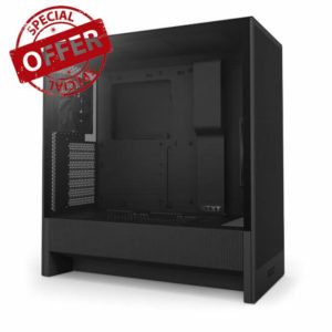 NZXT H5 Flow - Compact ATX Mid-Tower PC Gaming Case - High Airflow - 2 x 120mm Fans Included - 360mm Front & 240mm Top Radiator Support - Cable Management System - Tempered Glass - Black
