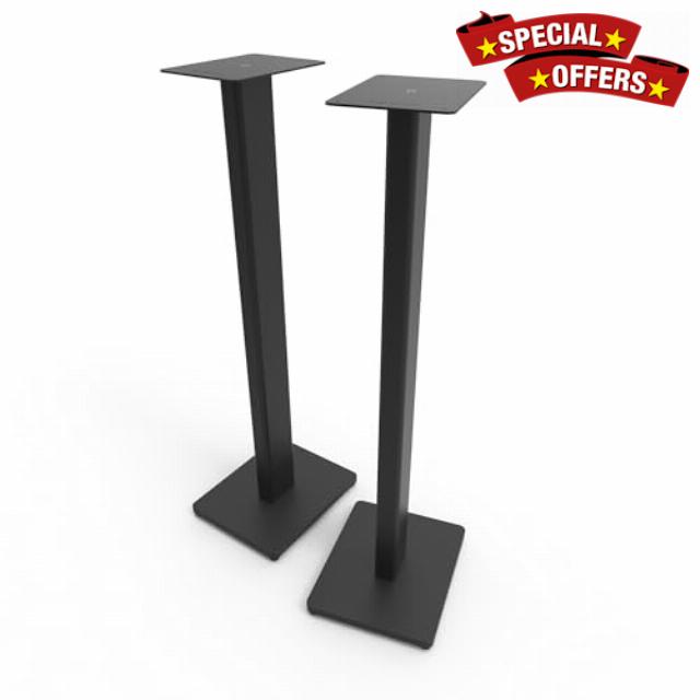 Kanto ST34 34” Universal Floor Speaker Stands for Bookshelf Speakers up to 13.6 kg | Pair | Black Steel w/Black MDF Base