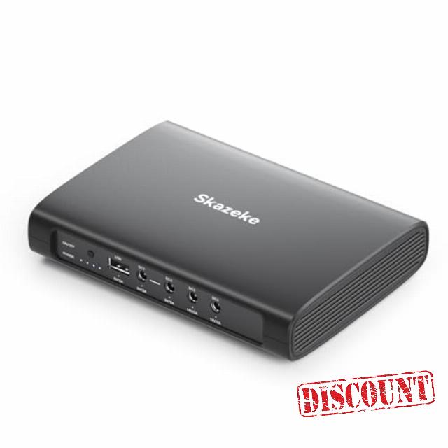 Mini UPS Portable Uninterruptable Power Supply Battery Backup AC 100V/240V USB 5V DC 5V/9V/12V 15000mAH Power Bank with LED Indicator for Webcam CCTV Camera WiFi Route
