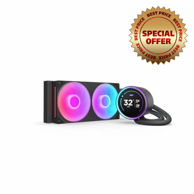 NZXT Kraken Elite 240 RGB - AIO CPU Liquid Cooler - 240mm Radiator - F240 RGB Core Fan - Customizable 2.72" IPS LCD Turbine Pump - Intel® LGA 1700